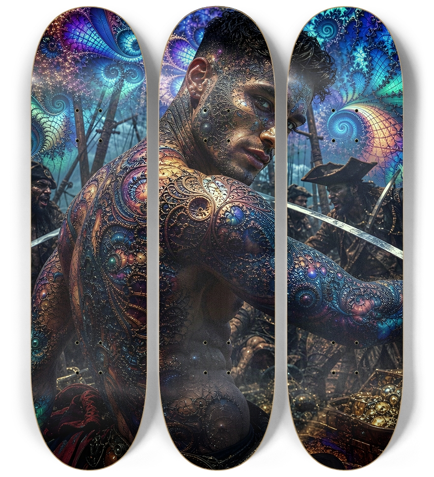 Psychedelic Gay Jet Black Fractal Pirate #10