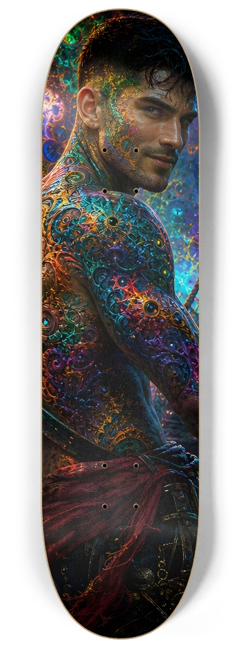 Psychedelic Gay Jet Black Fractal Pirate #18 #2 8-1/4 Skateboard Deck