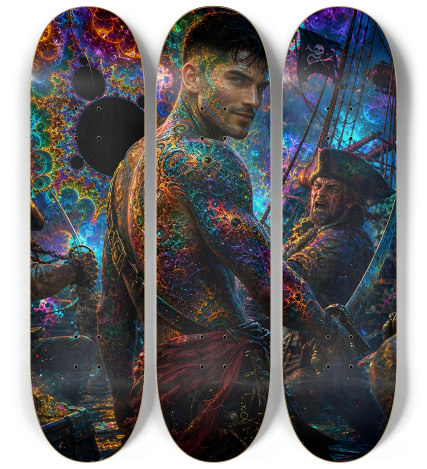 Psychedelic Gay Jet Black Fractal Pirate #18