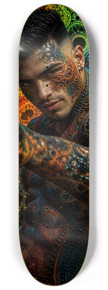 Psychedelic Gay Jet Black Fractal Pirate #14 #2 8-1/4 Skateboard Deck