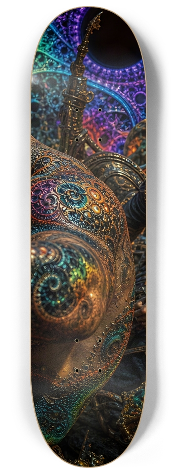 Psychedelic Gay Jet Black Fractal Pirate #14 #3 8-1/4 Skateboard Deck