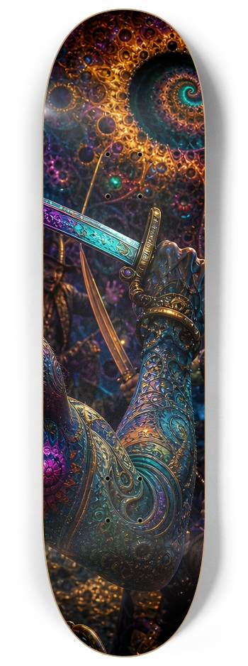 Psychedelic Gay Jet Black Fractal Pirate #16 #3 8-1/4 Skateboard Deck