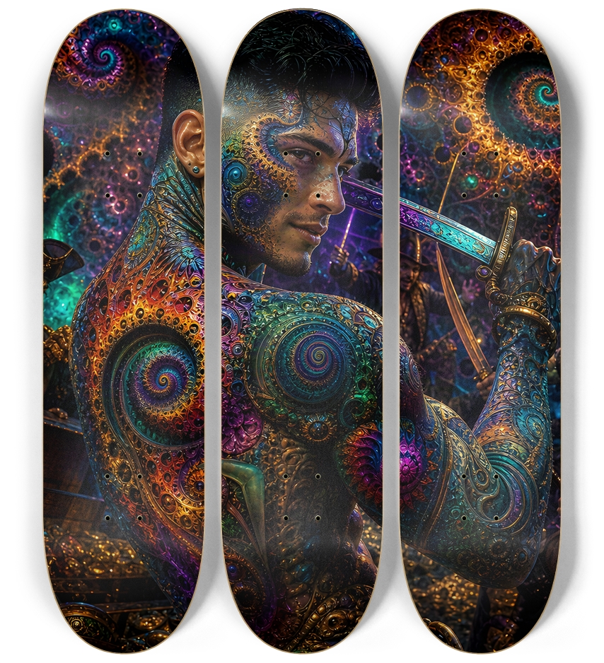 Psychedelic Gay Jet Black Fractal Pirate #16