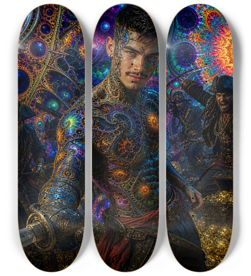 Psychedelic Gay Jet Black Fractal Pirate #28