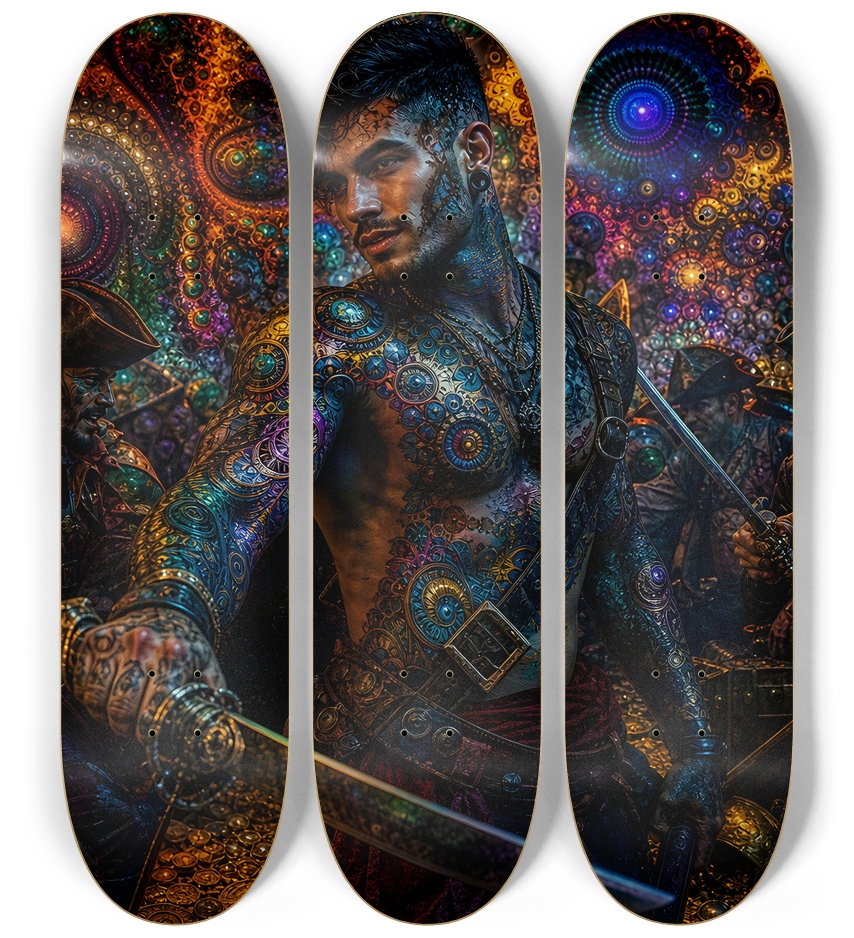 Psychedelic Gay Jet Black Fractal Pirate #4