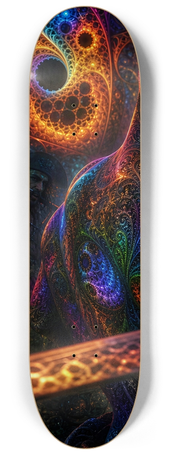 Psychedelic Gay Jet Black Fractal Pirate #20 #1 8-1/4 Skateboard Deck