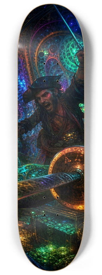 Psychedelic Gay Jet Black Fractal Pirate #20 #3 8-1/4 Skateboard Deck