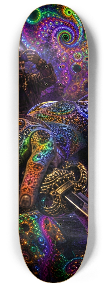 Psychedelic Gay Jet Black Fractal Pirate #21 #1 8-1/4 Skateboard Deck