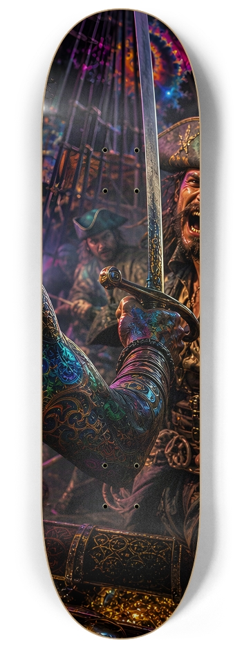 Psychedelic Gay Jet Black Fractal Pirate #29 #3 8-1/4 Skateboard Deck