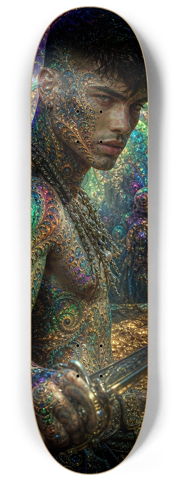 Psychedelic Gay Jet Black Fractal Pirate #19 #2 8-1/4 Skateboard Deck
