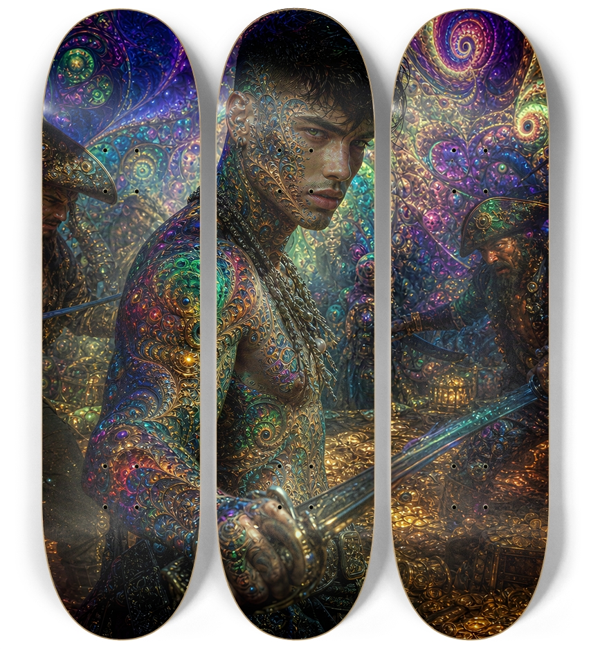 Psychedelic Gay Jet Black Fractal Pirate #19