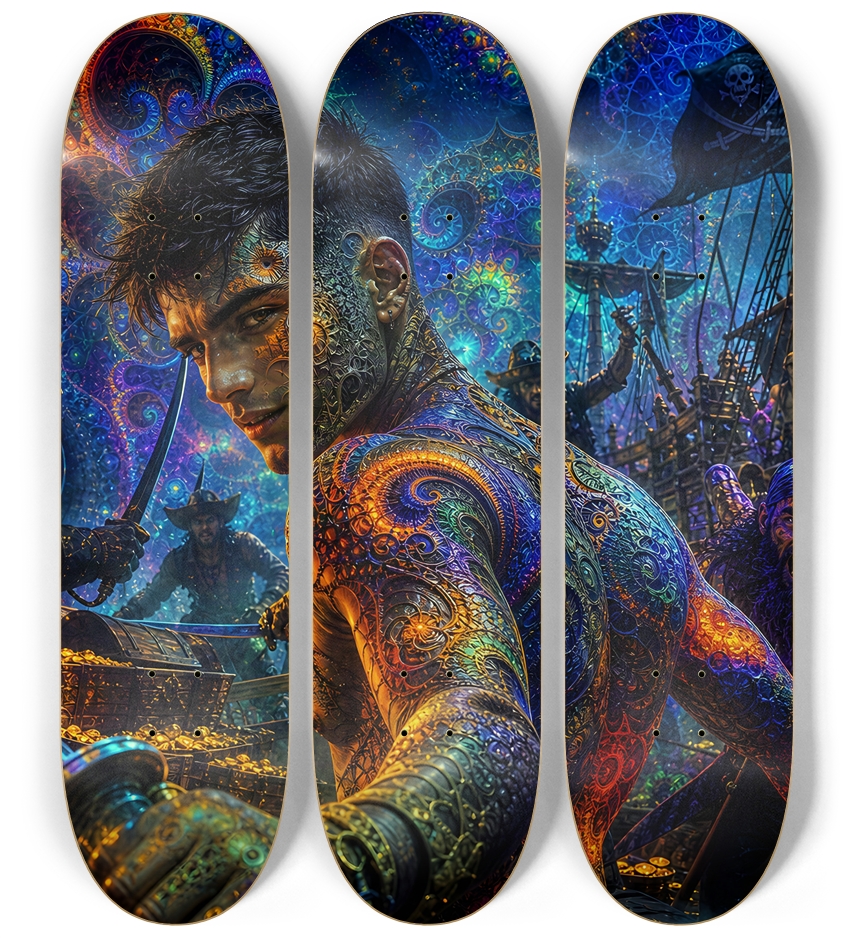 Psychedelic Gay Jet Black Fractal Pirate #24