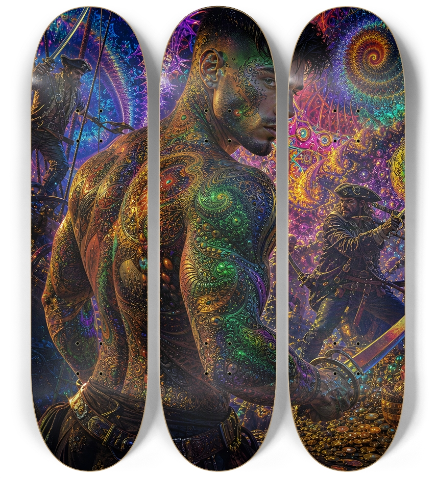 Psychedelic Gay Jet Black Fractal Pirate #8
