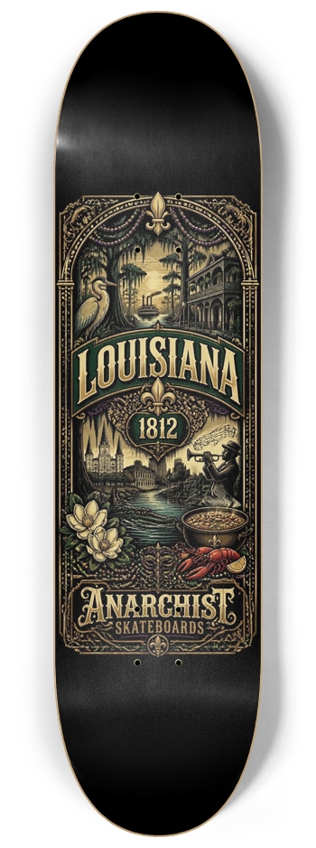 GREAT BOARDS OF THE SOUTH LOUISIANA 8-1/4 Skateboard Deck