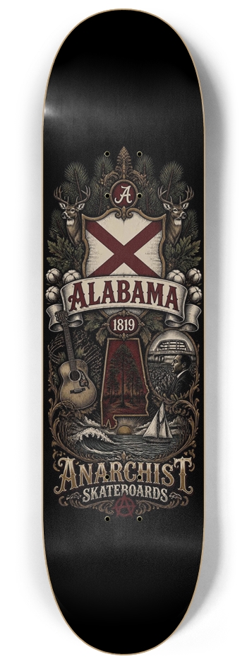 GREAT BOARDS OF THE SOUTH ALABAMA 8-1/4 Skateboard Deck