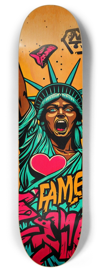 FAME LIBERTY NYC DECK 04 NEW YORK NEW YORK CITY ALL NATURAL BAMBOO LIMITED EDITION DECK 8 Inch Skateboard Deck