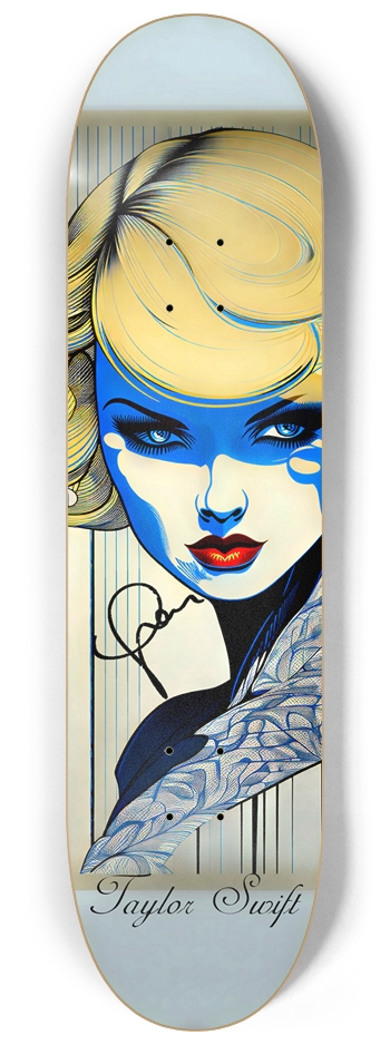 Totally Taylor Swift 10' Skateboard Limited Edition Fearless Tour Wall Art Signed Deck 8-1/4 Skateboard Deck