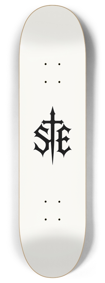 SE Logo — White — 8 inch 8 Inch Skateboard Deck