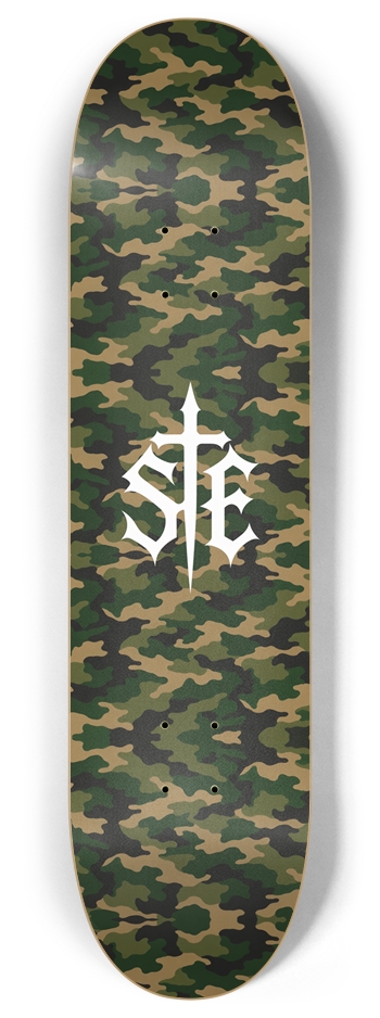 SE Logo — Woodland Camo — 8 inch 8 Inch Skateboard Deck