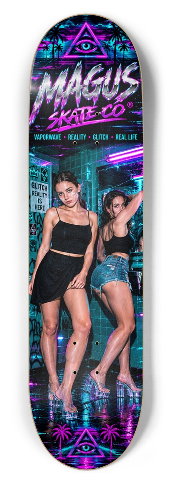 Magus Skate Co "Glory Hole International Skateboarding Glitch Reality Is Here" 8-1/2 Skateboard Deck