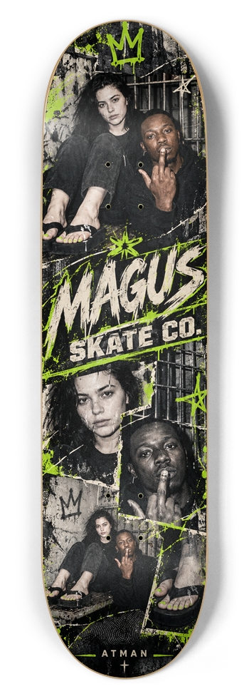 Magus Skate Co "Rebellious Duo" 8-1/2 Skateboard Deck