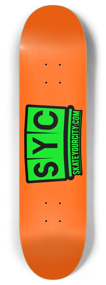 SYCways 8" Orange 8 Inch Skateboard Deck