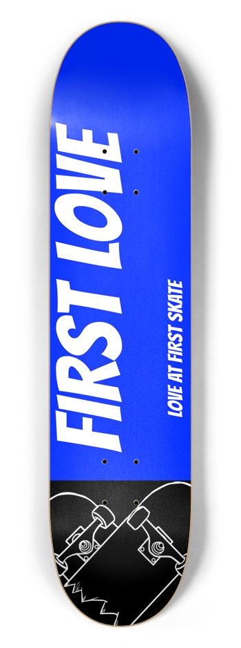 LOVE AT FIRST SKATE BLUE 7.5 7-1/2 Skateboard Deck