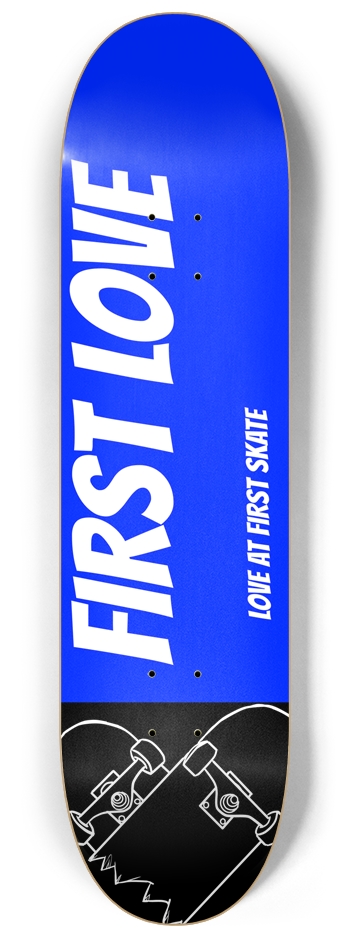 LOVE AT FIRST SKATE BLUE 8.25 8-1/4 Skateboard Deck
