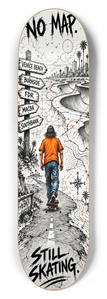 No Map 8-1/2 Skateboard Deck