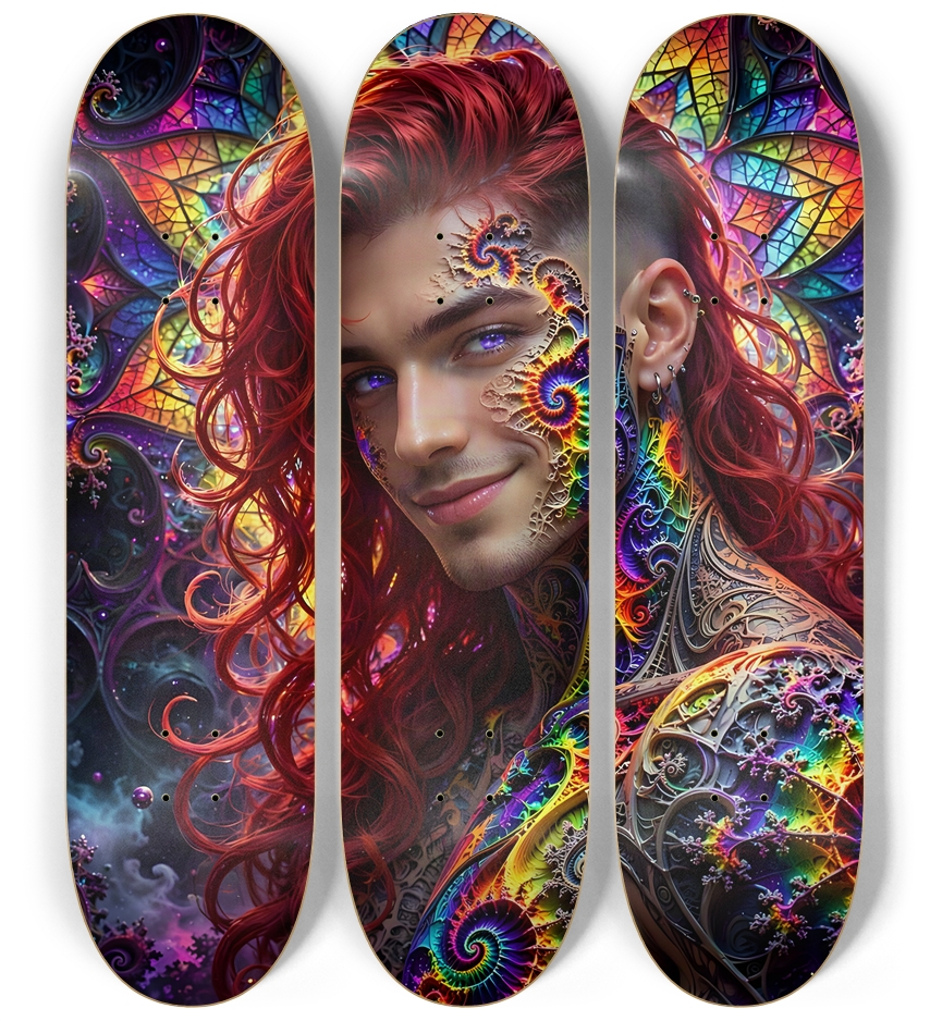 Psychedelic Gay Fractal Man #67 3 Deck Wall Series