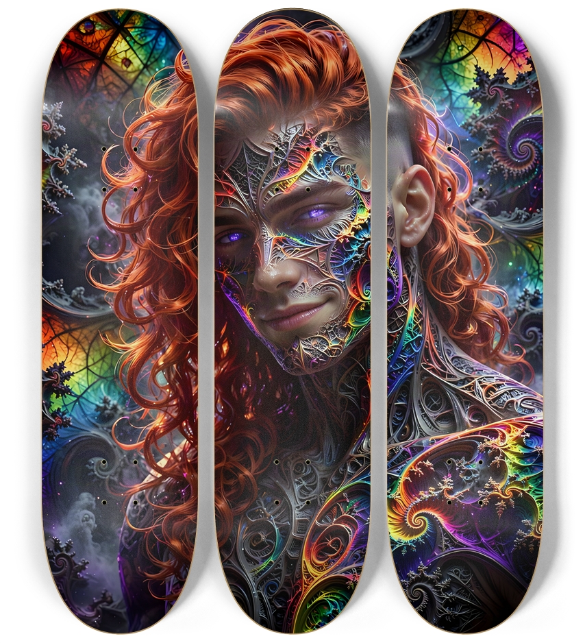 Psychedelic Gay Fractal Man #72 3 Deck Wall Series
