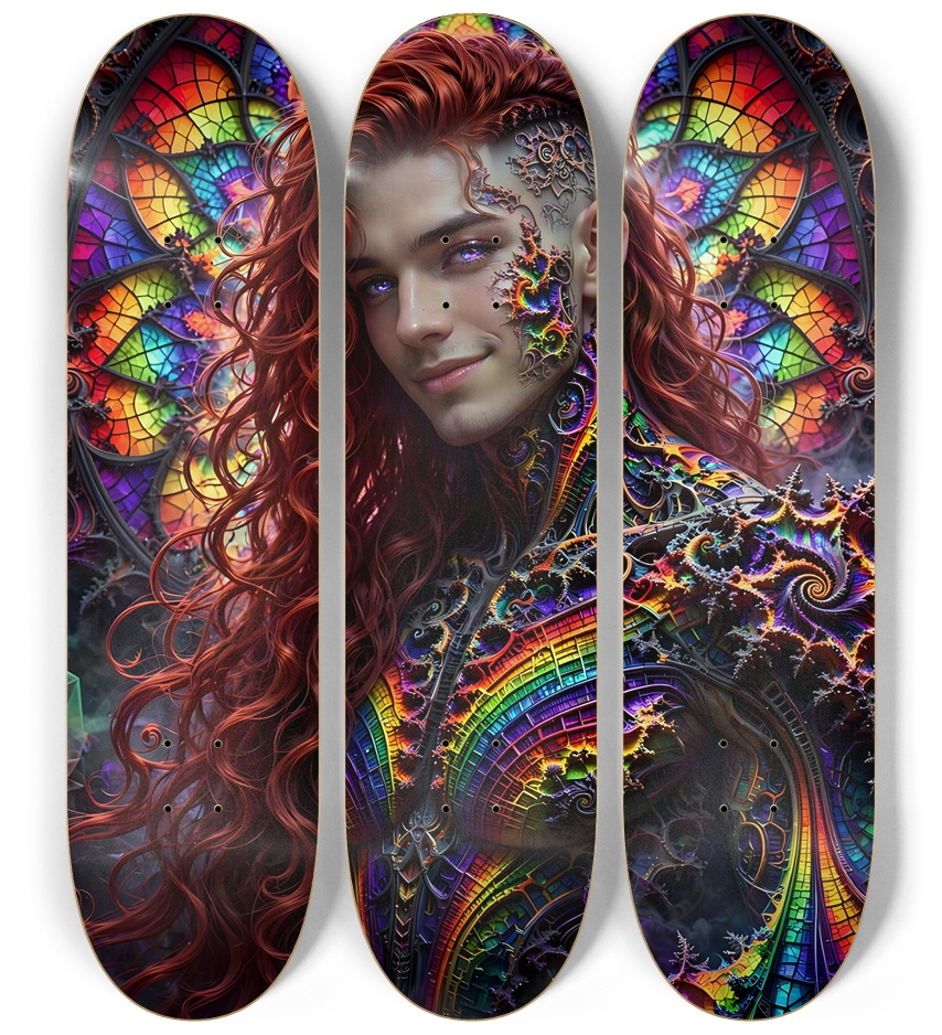 Psychedelic Gay Fractal Man #65 3 Deck Wall Series