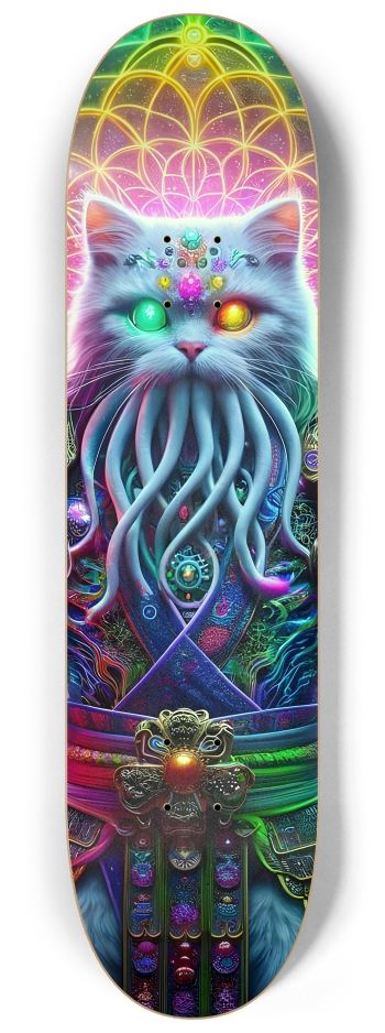 Cthulu's Samurai Fractal Cat #1 #2 8-1/4 Skateboard Deck