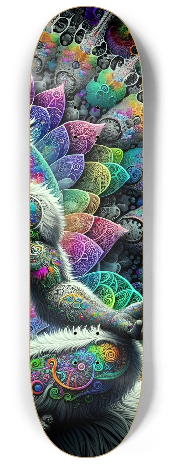 Zen Meditation Fractal Cat #1 #3 8-1/4 Skateboard Deck