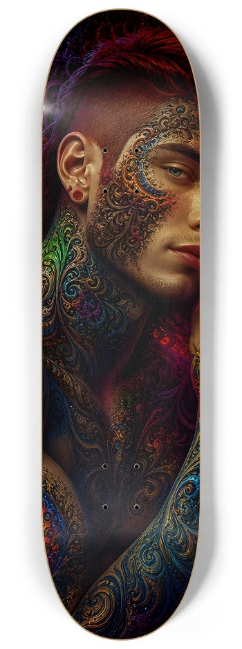 Psychedelic Gay Fractal Man #74 #2 8-1/4 Skateboard Deck