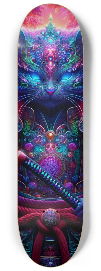 Samurai Fractal Cat #6 #2 8-1/4 Skateboard Deck