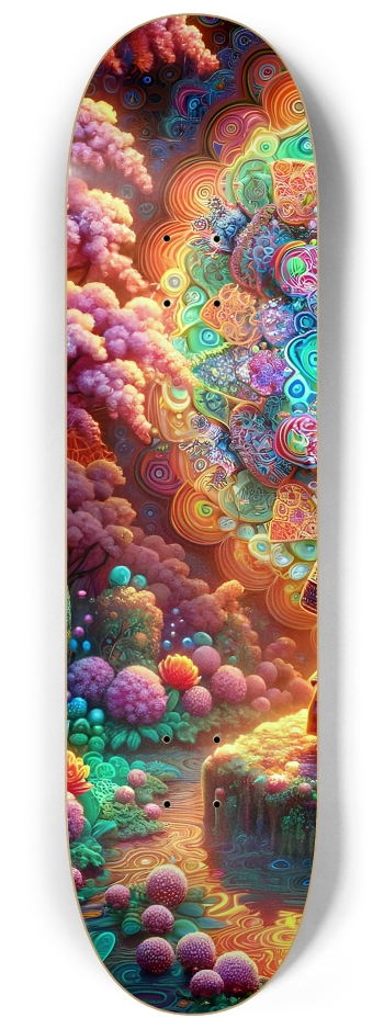 Samurai Fractal Cat #1 #1 8-1/4 Skateboard Deck