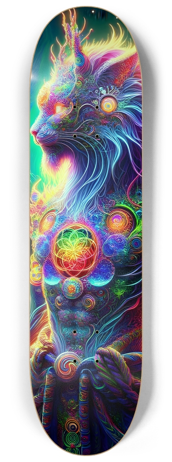 Samurai Fractal Cat #2 #2 8-1/4 Skateboard Deck