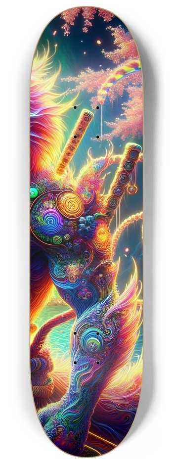 Samurai Fractal Cat #2 #3 8-1/4 Skateboard Deck