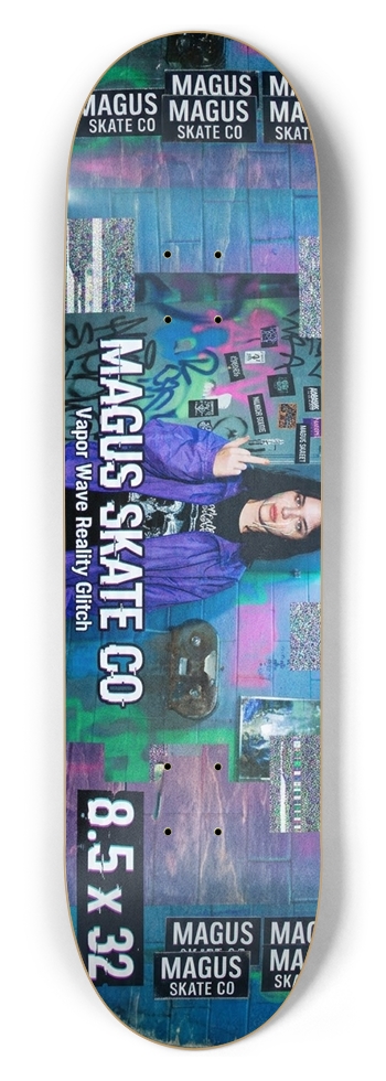 Magus Skate Co "Vapor Wave Reality Glitch" 8-1/2 Skateboard Deck
