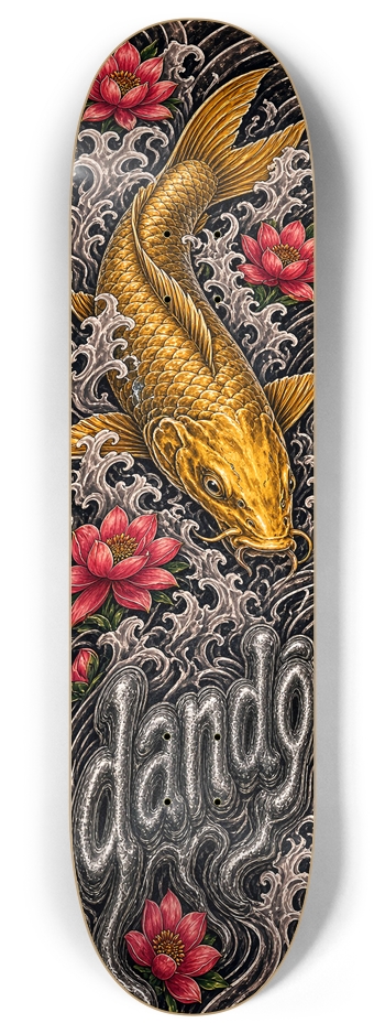 Dandō Golden Koi Custom Skateboard Deck