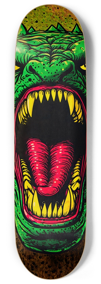 GNARLY GODZILLA GATOR DECK 01 ALL NATURAL BAMBOO DECK 9 Inch Skateboard
