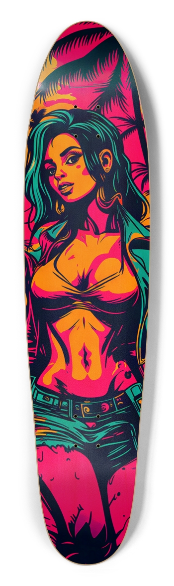 MIAMI DADE FLY GIRL OPIUM DECK 01 GTA LIMITED BAMBOO EDITION LIQUID VISION Longboard Shape