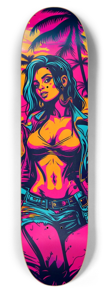 MIAMI DADE FLY GIRL OPIUM DECK 01 GTA LIMITED BAMBOO EDITION 7-7/8 Skateboard Deck
