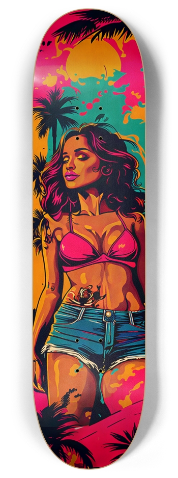 MIAMI DADE FLY GIRL SHAWTY DECK 04 8 Inch Skateboard Deck