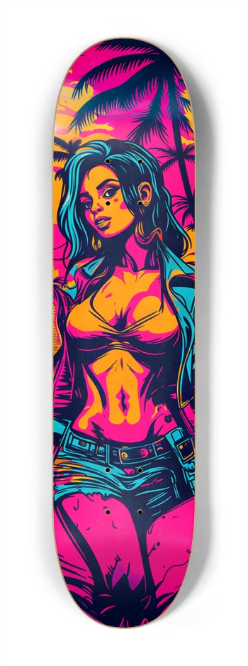 MIAMI DADE FLY GIRL OPIUM DECK 01 GTA LIMITED BAMBOO EDITION LIQUID VISION 7-1/4 Mini/Kid Skateboard