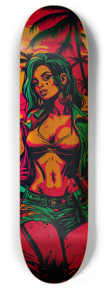MIAMI DADE FLY GIRL OPIUM DECK 01 GTA LIMITED BAMBOO EDITION 8 Inch Skateboard Deck